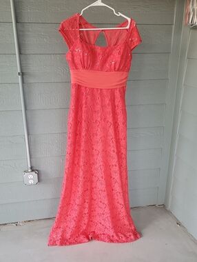 Coral Pink Long Dress